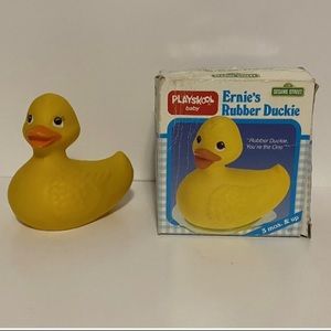 Sesame Street Playskool Ernie's Rubber Duckie Vintage 1985 Yellow Duck
